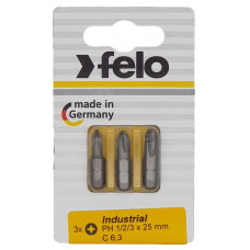 02293116 Биты PH1/PH2/PH3х25, С 6,3, 3 шт. 022 931 16 Felo
