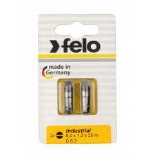 02080036 Биты SL8,0x1,2х25, С 6,3, 2 шт. 020 800 36 Felo